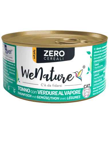 WENATURE ZERO CEREALI TONNO con VERDURE al VAPORE in soft jelly 85g