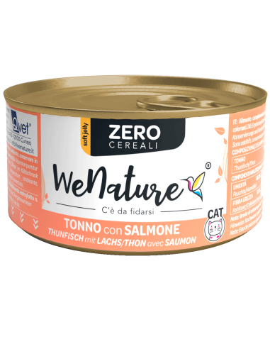 WENATURE ZERO CEREALI TONNO con SALMONE SELVATICO in soft jelly 85g