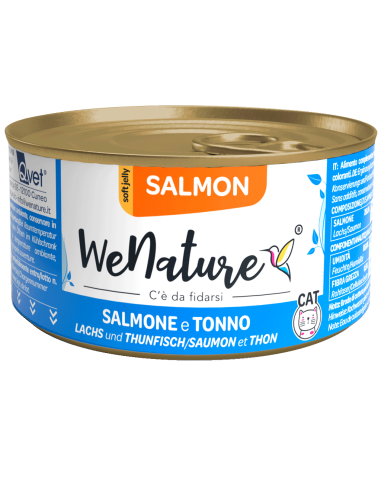 wenature salmon salmone e tonno in soft jelly 85g