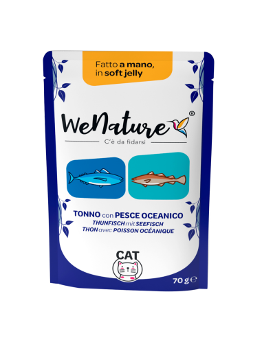 wenature tonno con mortadella di pollo in soft jelly 70g pouch