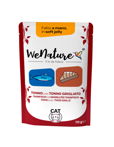 wenature tonno con mortadella di pollo in soft jelly 70g pouch